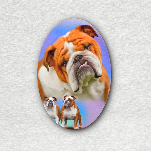 English Bulldog Breed Art by BHDigitalArt